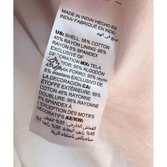 CHICOS Embroidered Shift Dress White Black Gauze Cotton Size 2 (12) Boho Cottage - Picture 11 of 11